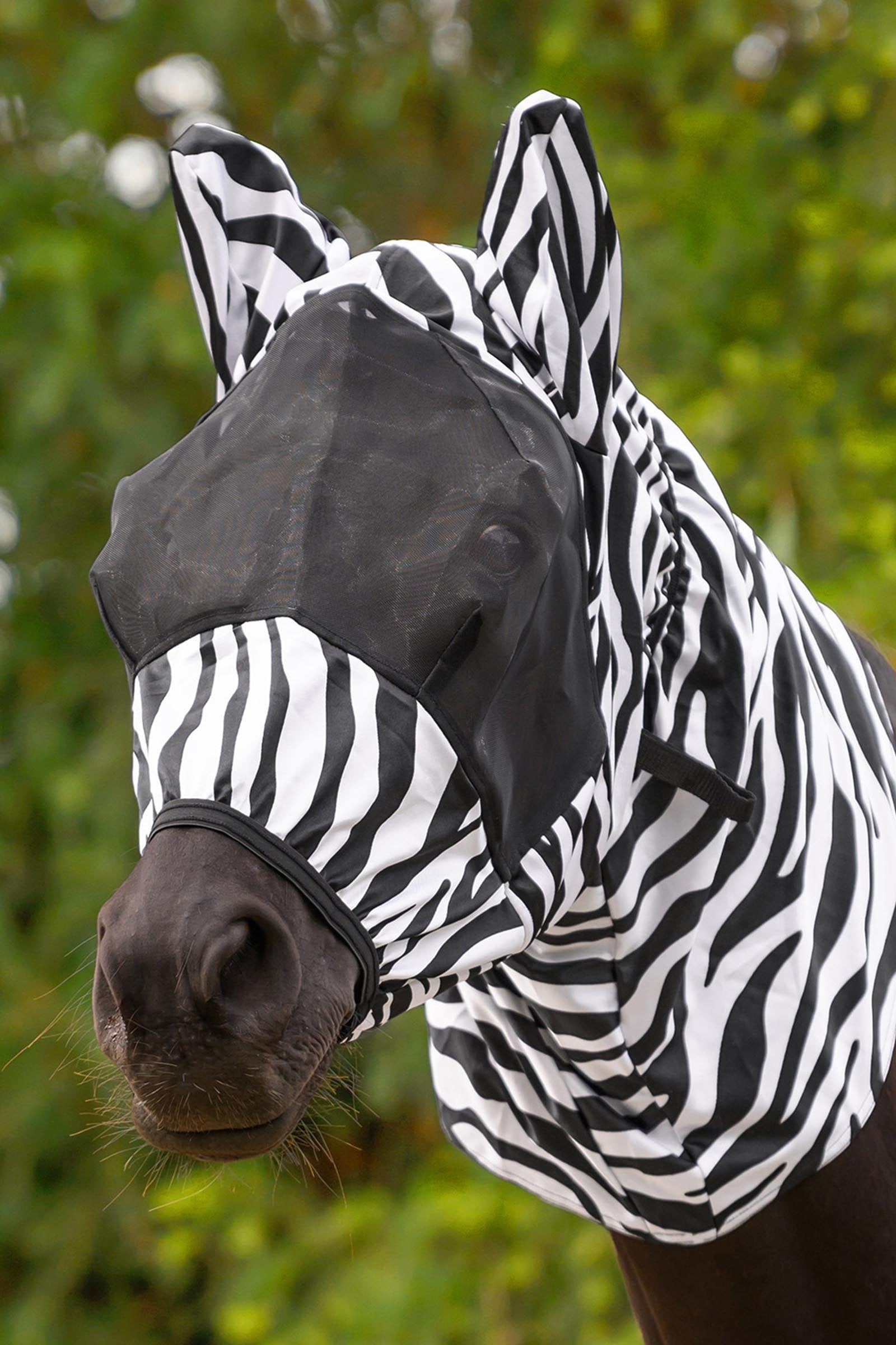 Waldhausen Eczemer Zebra Fly Mask With UV-Protection Antifly Protection for Horses