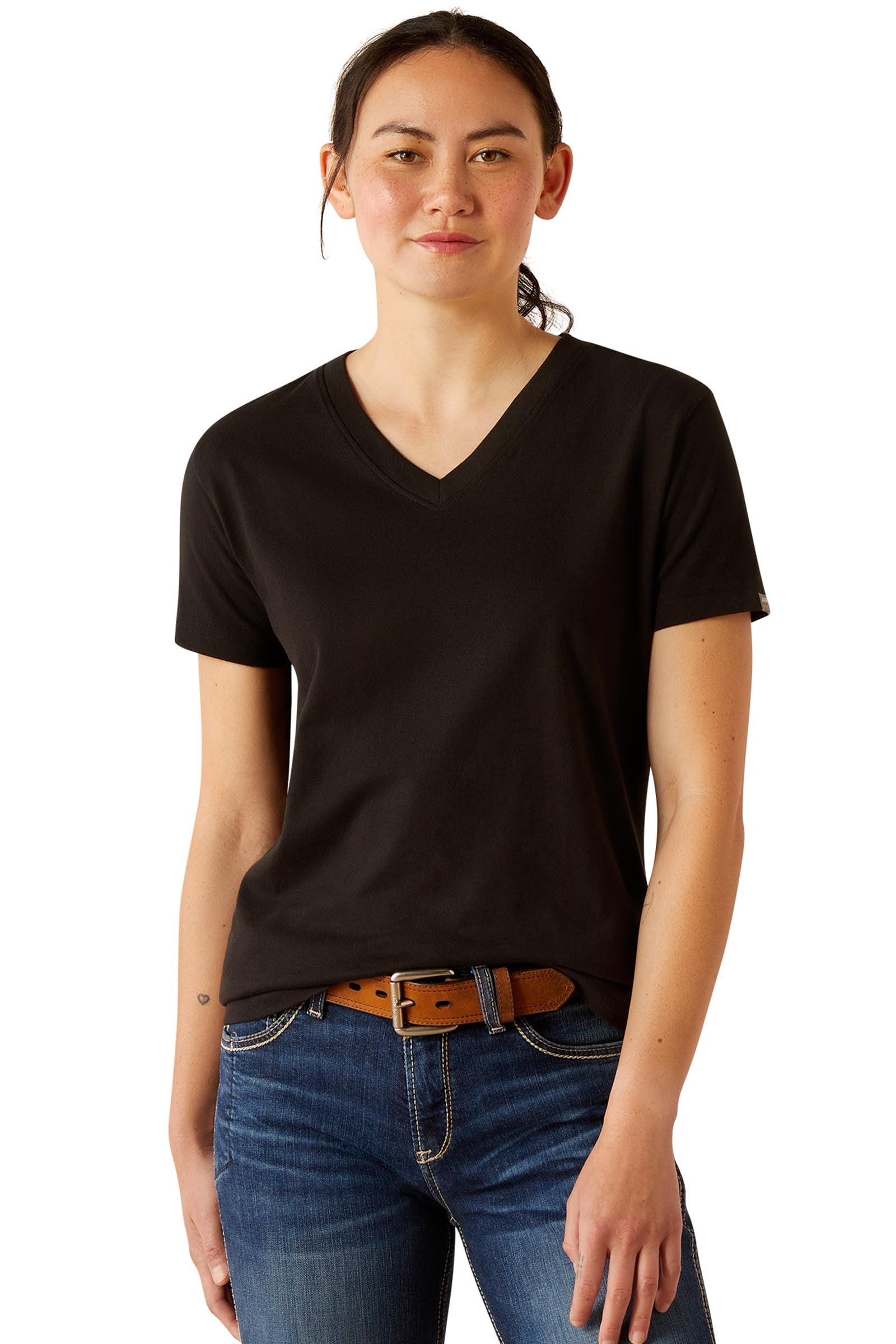 Ariat Rebar CottonStrong dames V-hals T-shirt Dames paardrijkleding