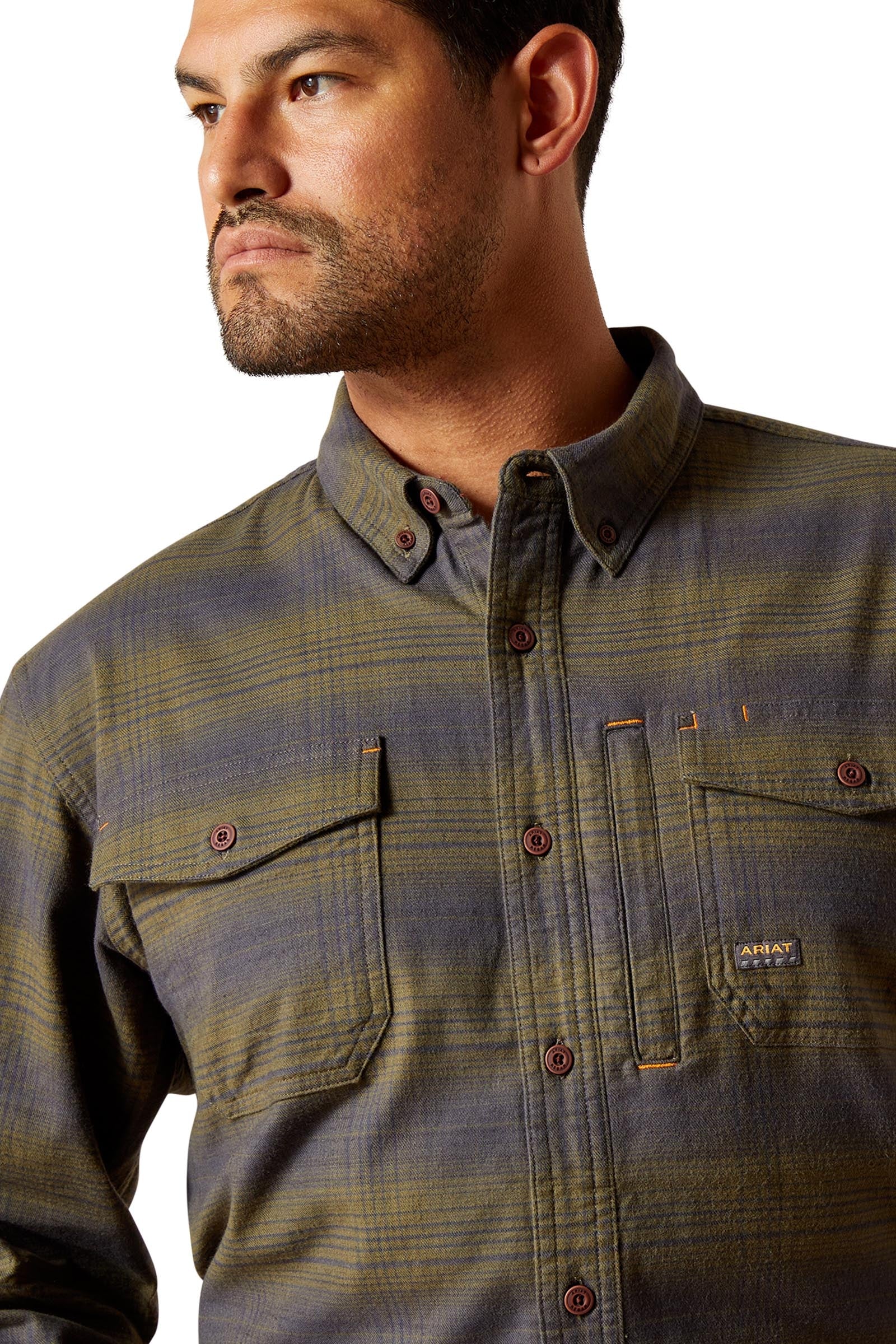 Ariat Rebar Flannel DuraStretch Work Shirt Mens Riding Clothing