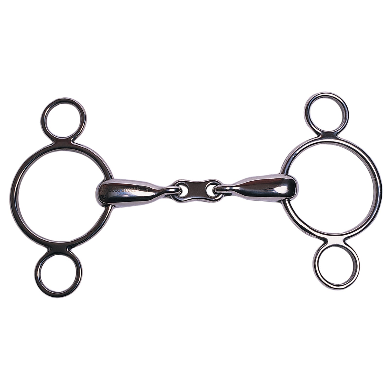 Korsteel Stainless Steel French Link 2 Ring Dutch Gag Bit Horse Bits
