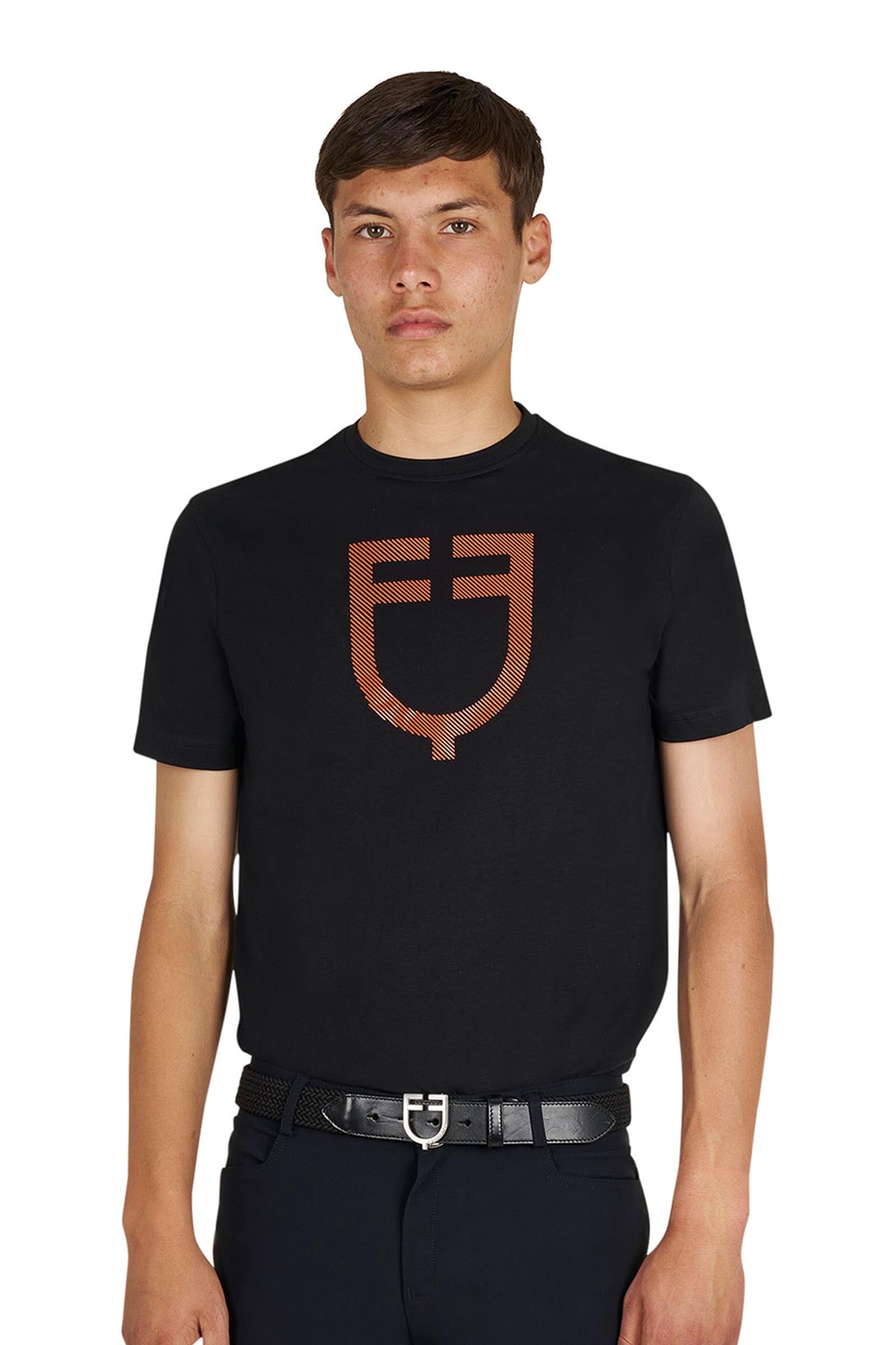 Equestro SS2026 Heren Basic T-shirt met glanzend logo Dames paardrijkleding