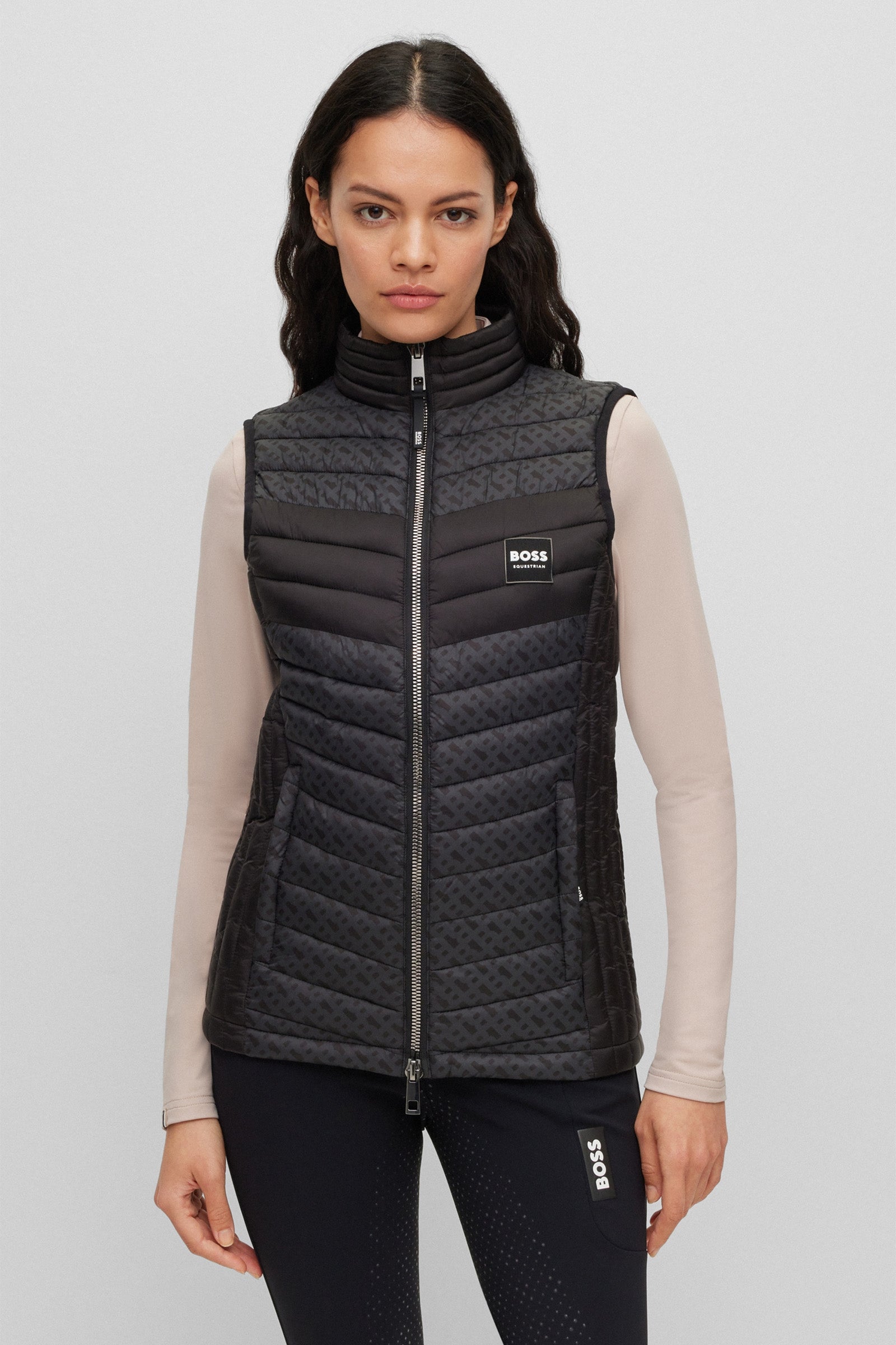 BOSS Equestrian Boss Bea monogram damesvest Dames paardrijkleding