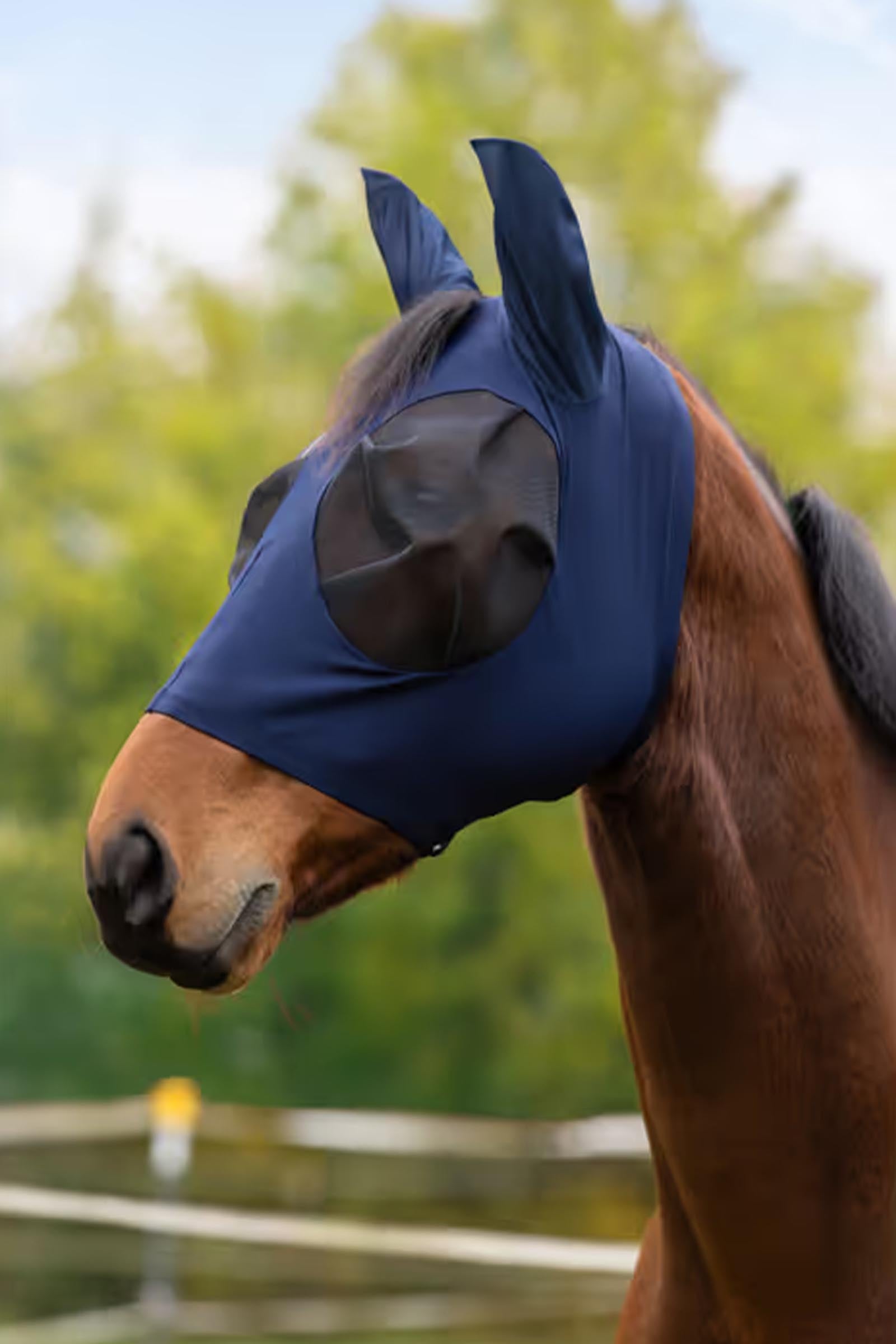 Covalliero Finostrech Fly Mask With Zipper Antifly Protection for Horses