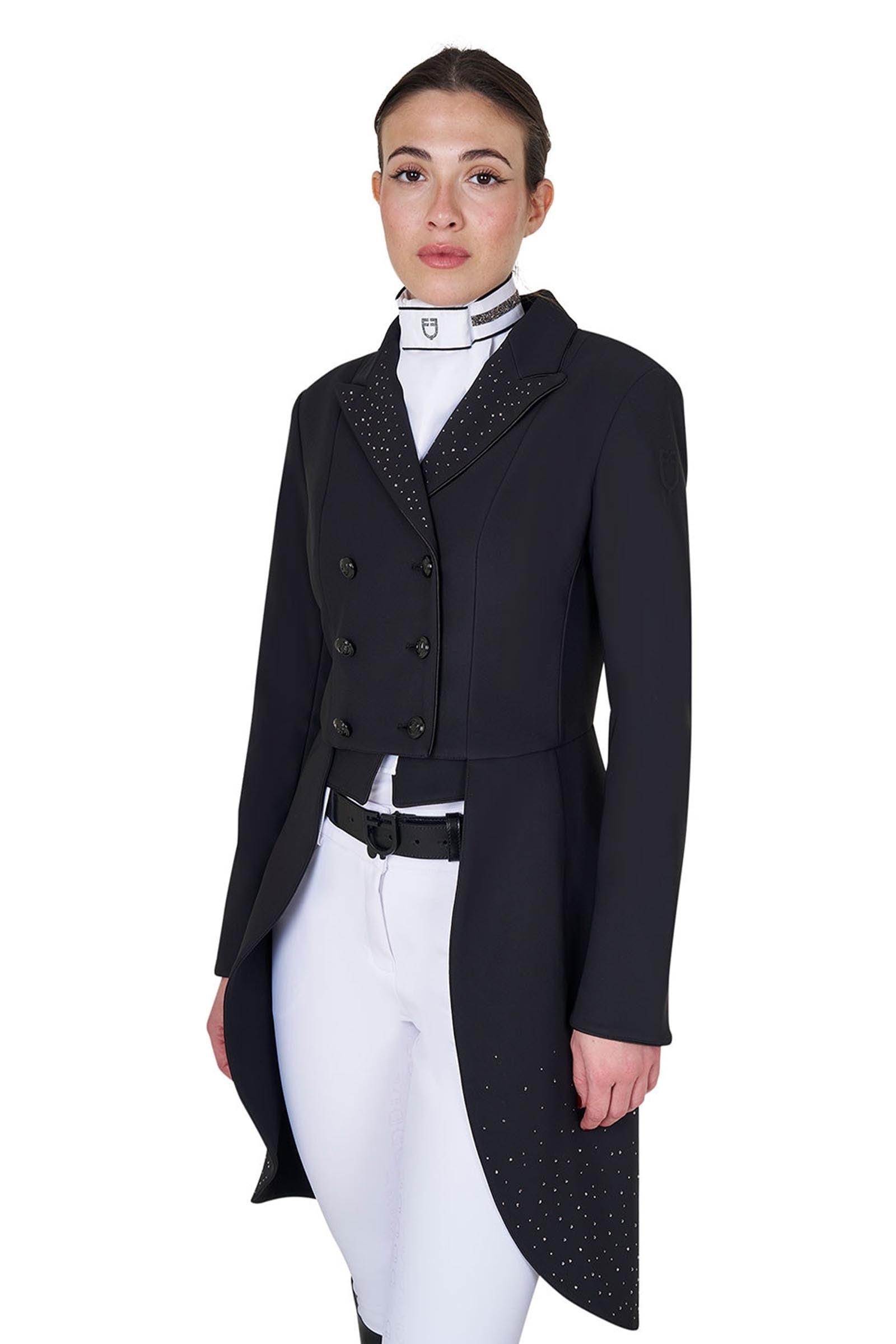 Equestro Women's Tailocoat in Technical Fabric With Rhinestones Women’s Riding Clothing