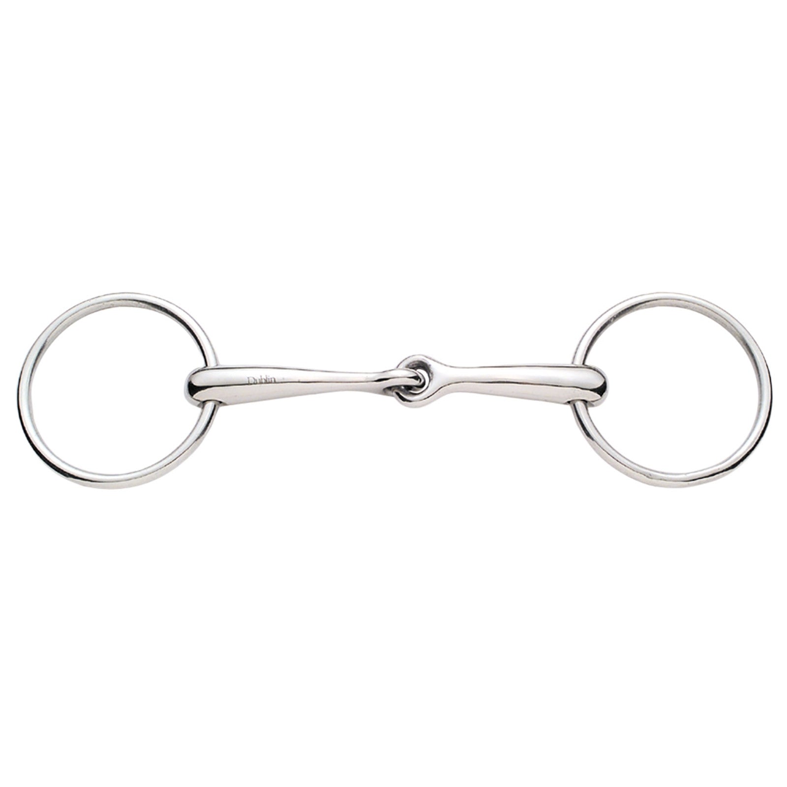 Korsteel Stainless Steel Solid Mouth Jointed 16mm Loose Ring Snaffle Bit Bitten