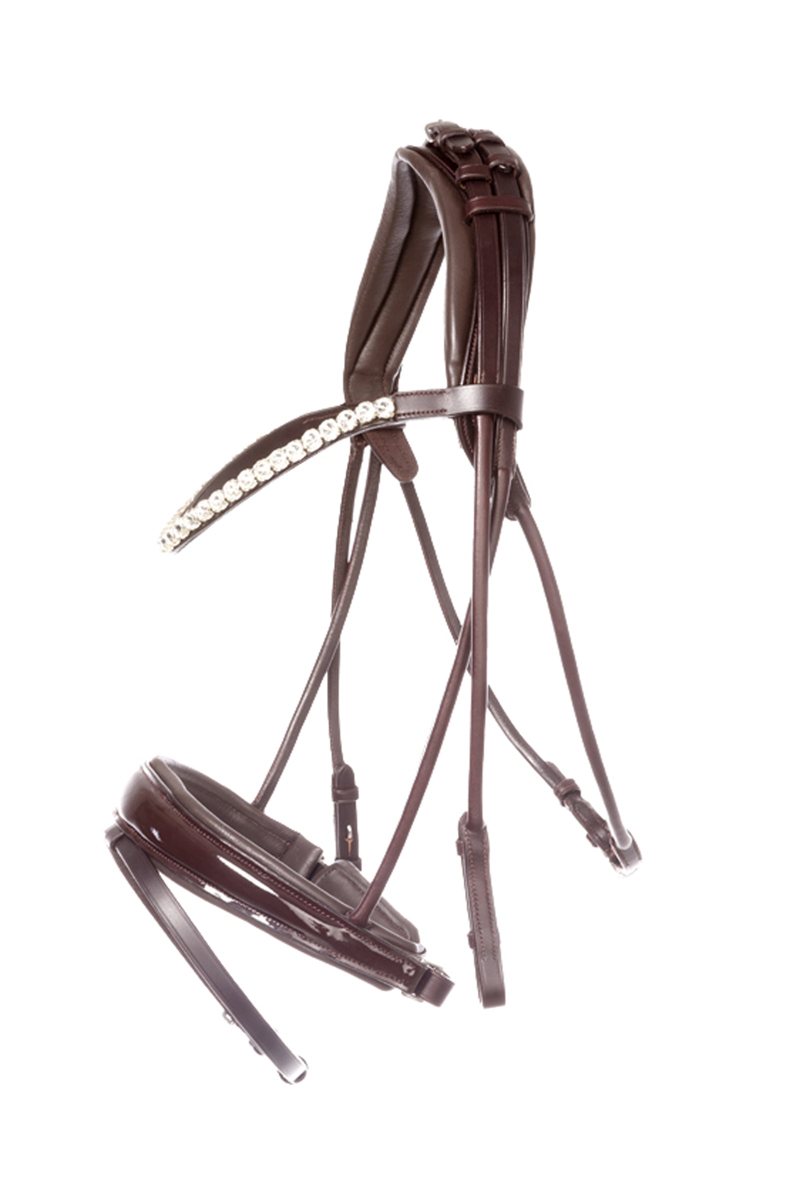 Kavalkade Florina Patent Leather Bridle With Crank Noseband Hoofdstellen & Teugels