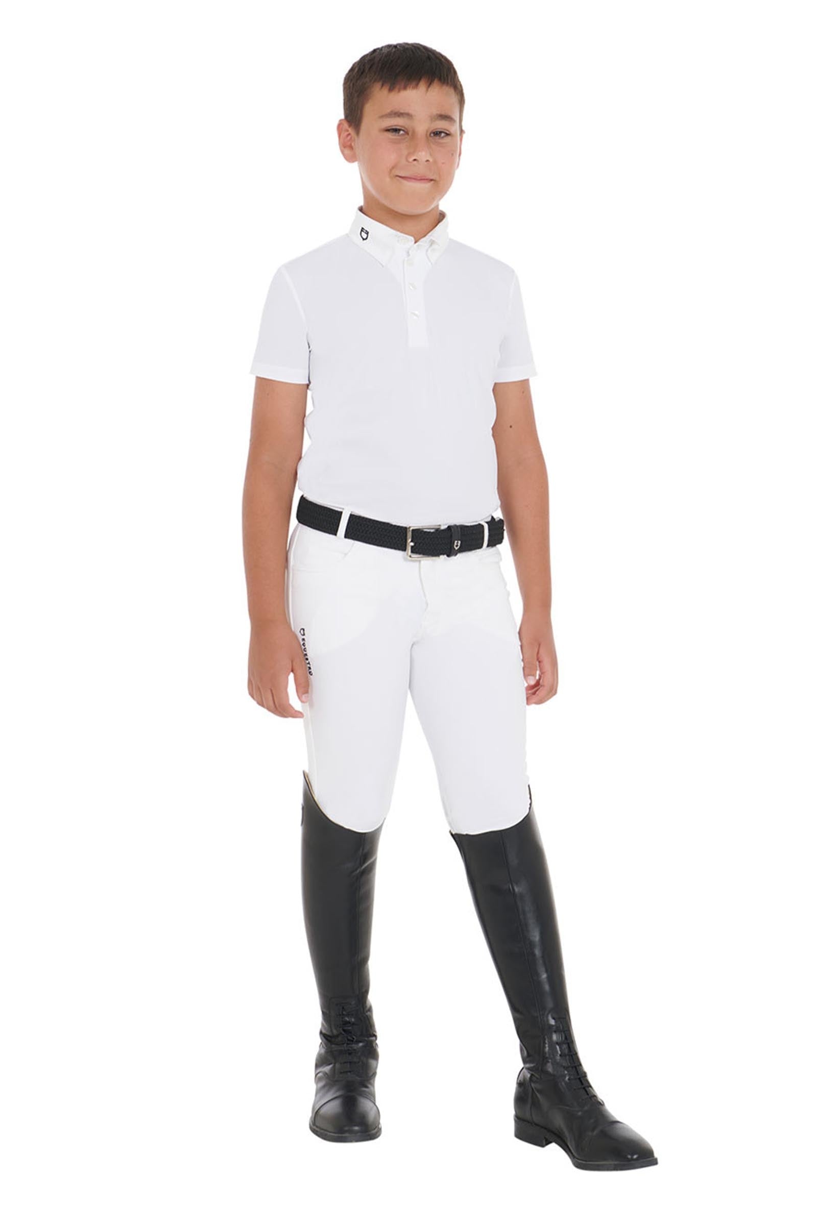 Equestro Boys' Slim Fit Competition Polo Shirt With Four Buttons Kids Apparel