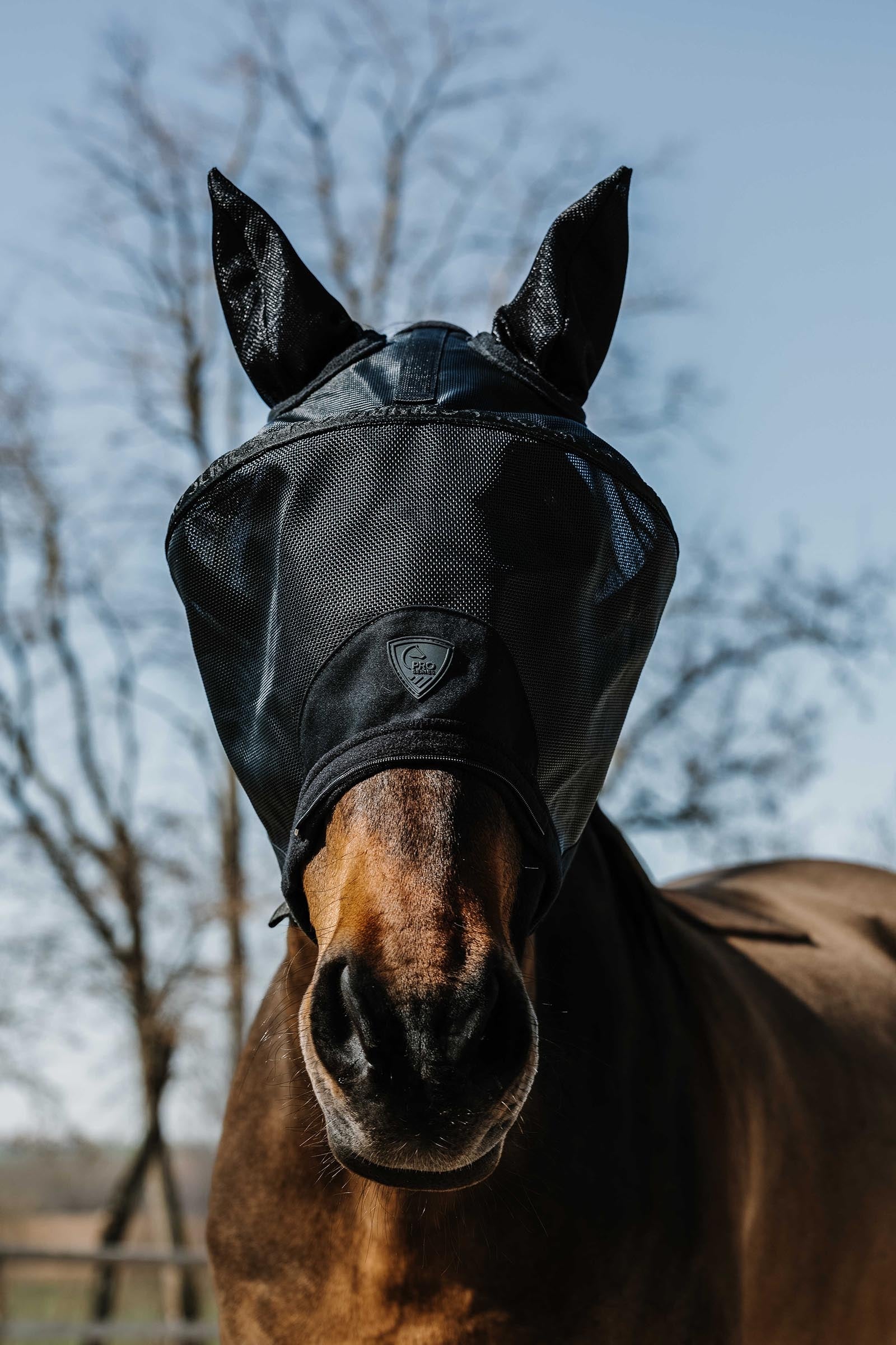 PRO SERIES Fly Mask With UV-50 Protection Antifly Protection for Horses