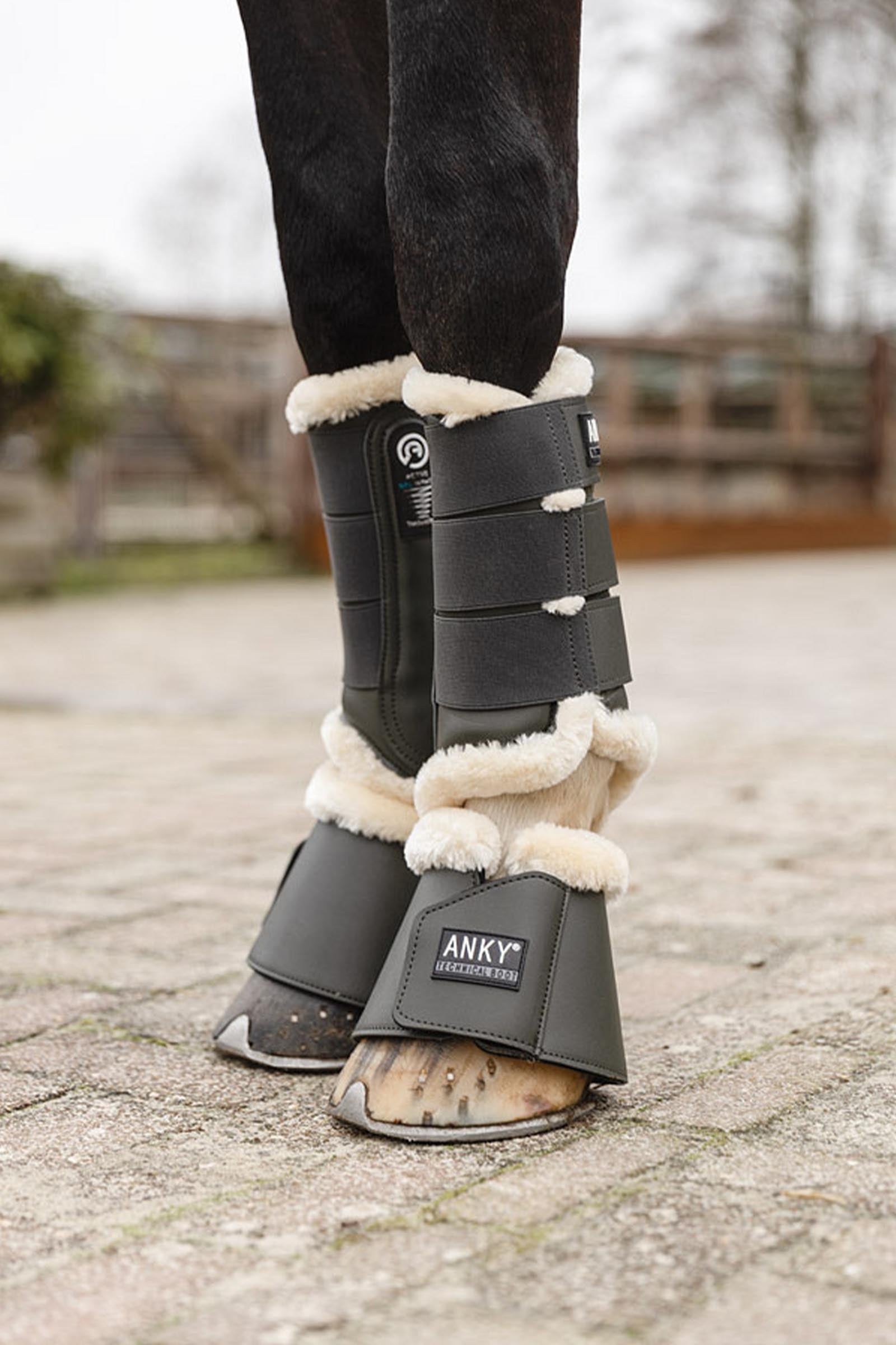 Anky ANKY Bell Boots With Neoprene Lining & Faux Fur Leg Protection & Hoof Protection for Horses