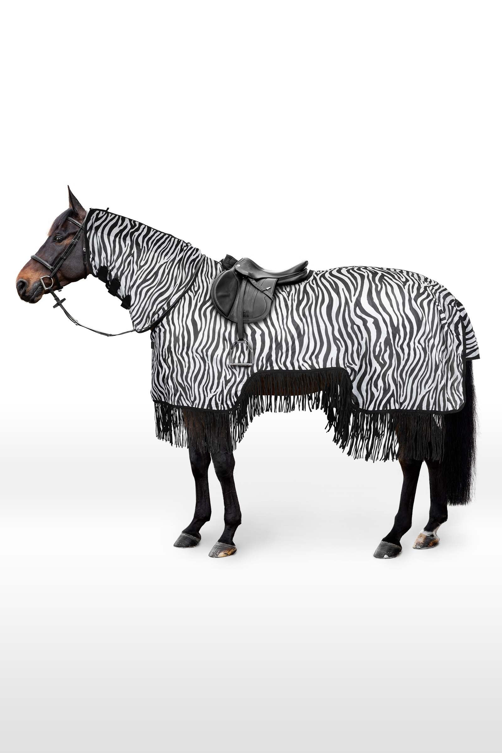 Horze Defender uitrijdeken met franjes Paardendekens