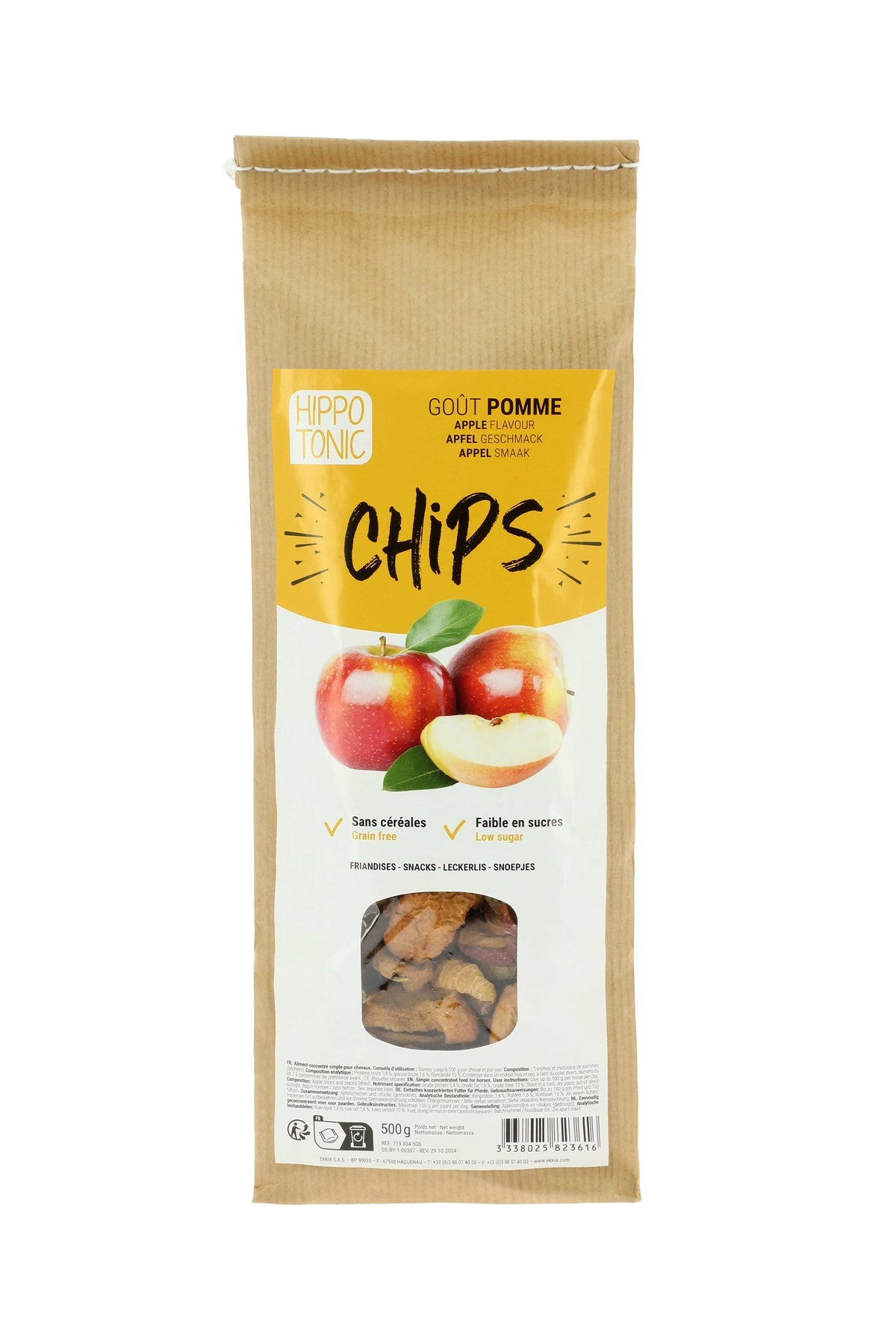 HIPPOTONIC appel chips voor paarden, 500 g Horse Feed & Nutrition