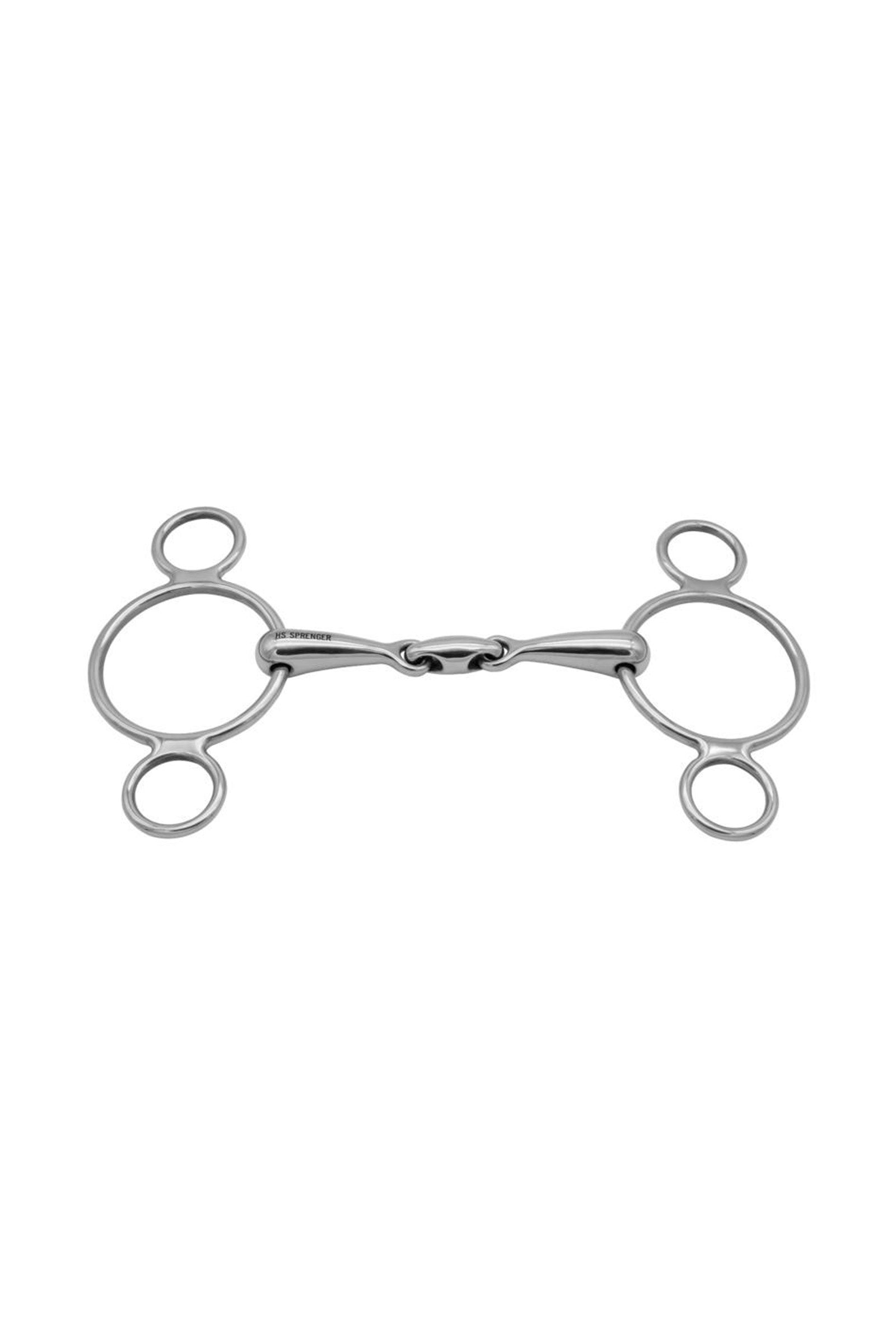 Sprenger 3 ring bit Vienna, dubbel gebroken, 16 mm, roestvrij staal Bitten