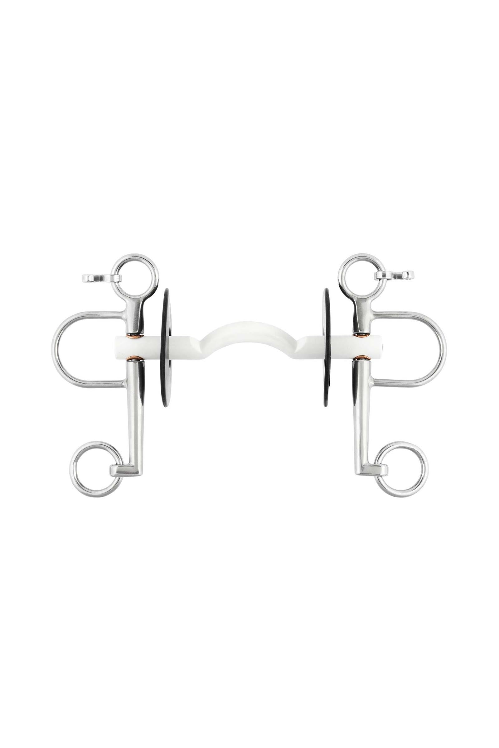 Sprenger Nathe pelham, harde stang met tongboog, 15 mm, lange scharen, thermoplast Bitten