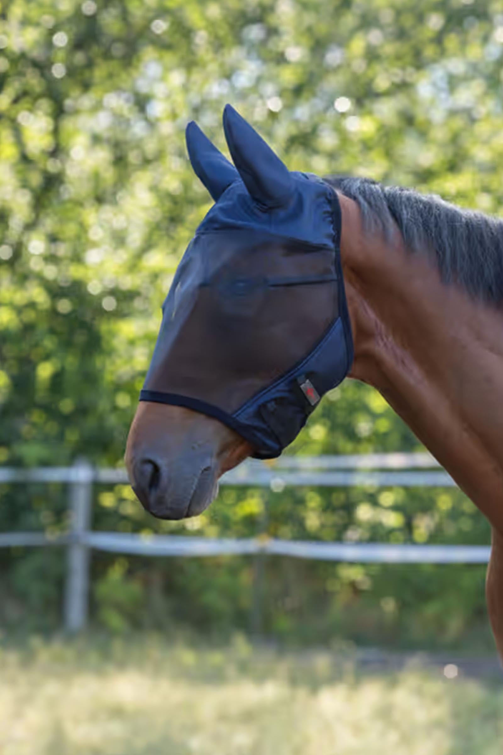 Covalliero SuperFly Fly Mask with Ear Protection Antifly Protection for Horses