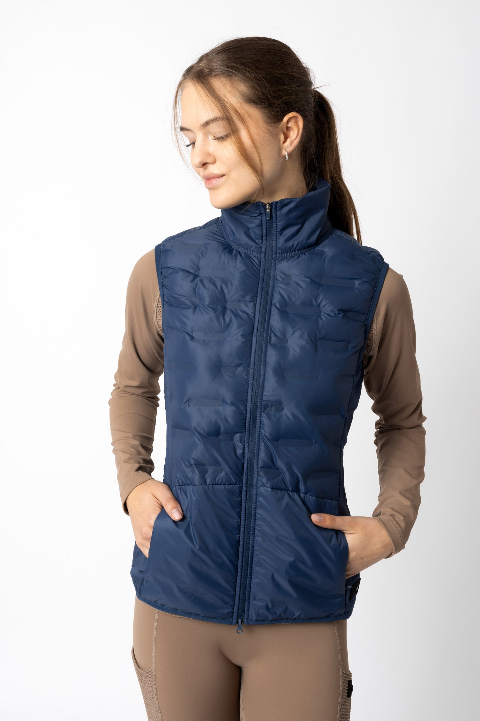 Horze Adela licht gevoerde functionele bodywarmer, dames Dames paardrijkleding
