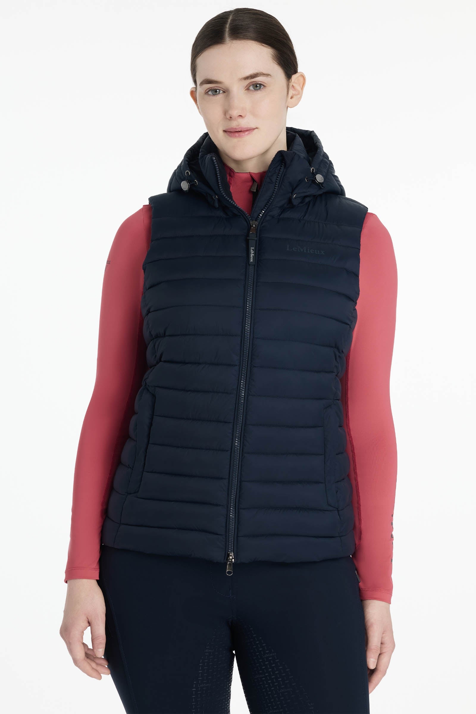 LeMieux Rose dames gewatteerd bodywarmer met capuchon Dames paardrijkleding