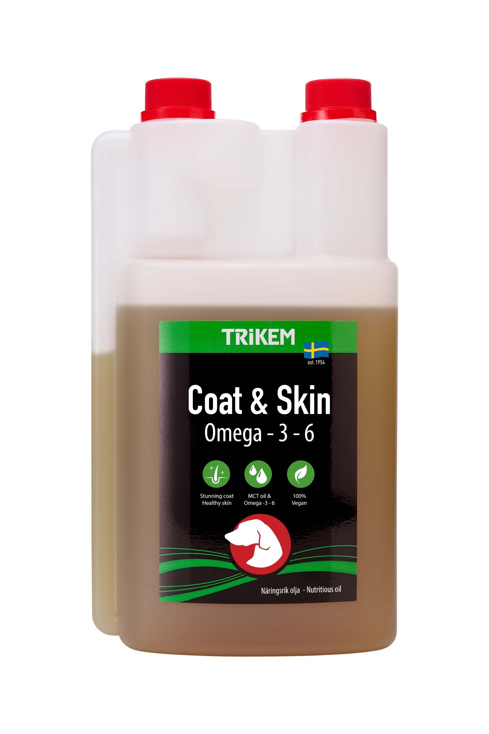 Trikem Coat & Skin olie voeradditief voor honden, 500 ml Hond