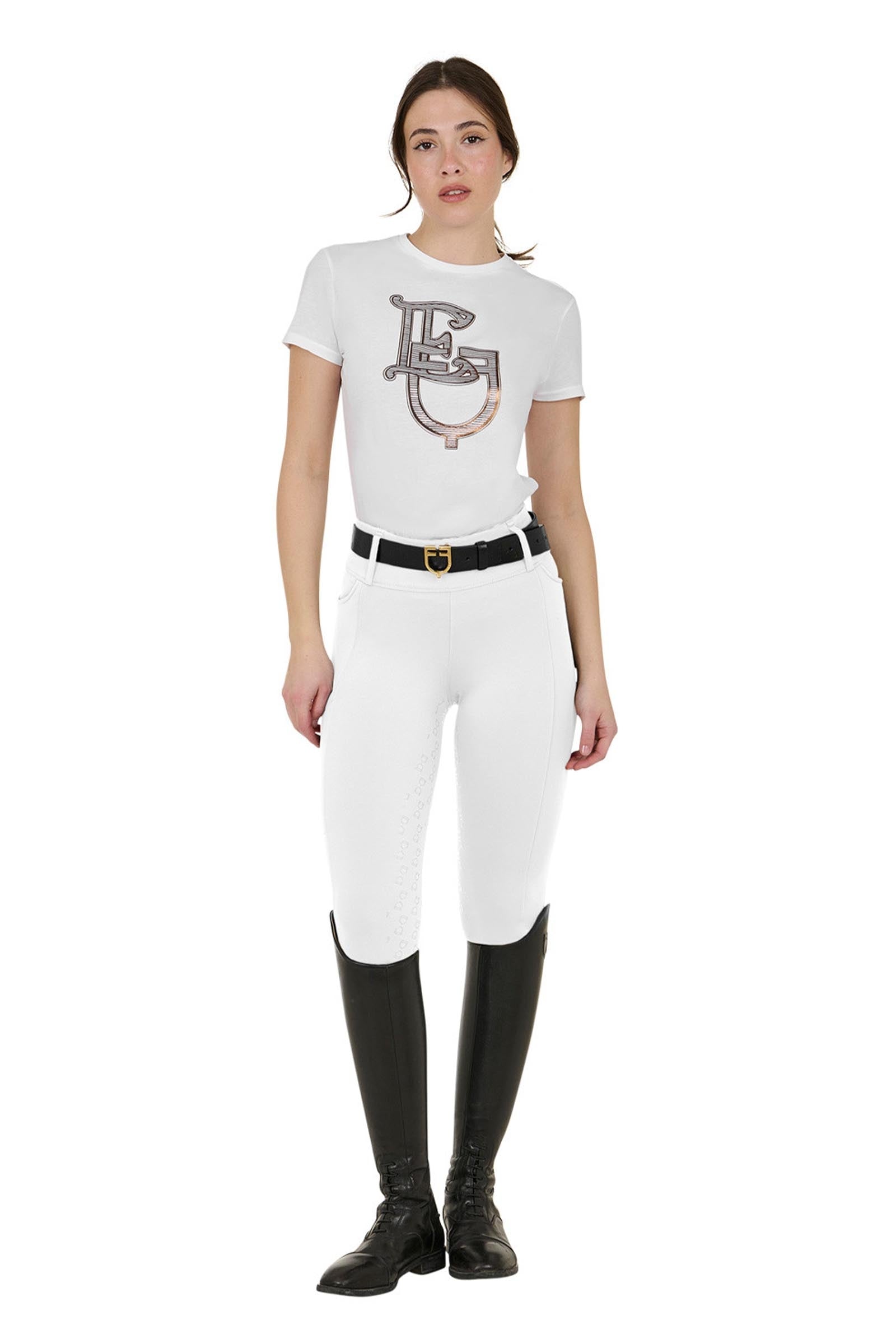 Equestro Women's High-waisted Leggings Full Grip With Belt Loops Womens Breeches