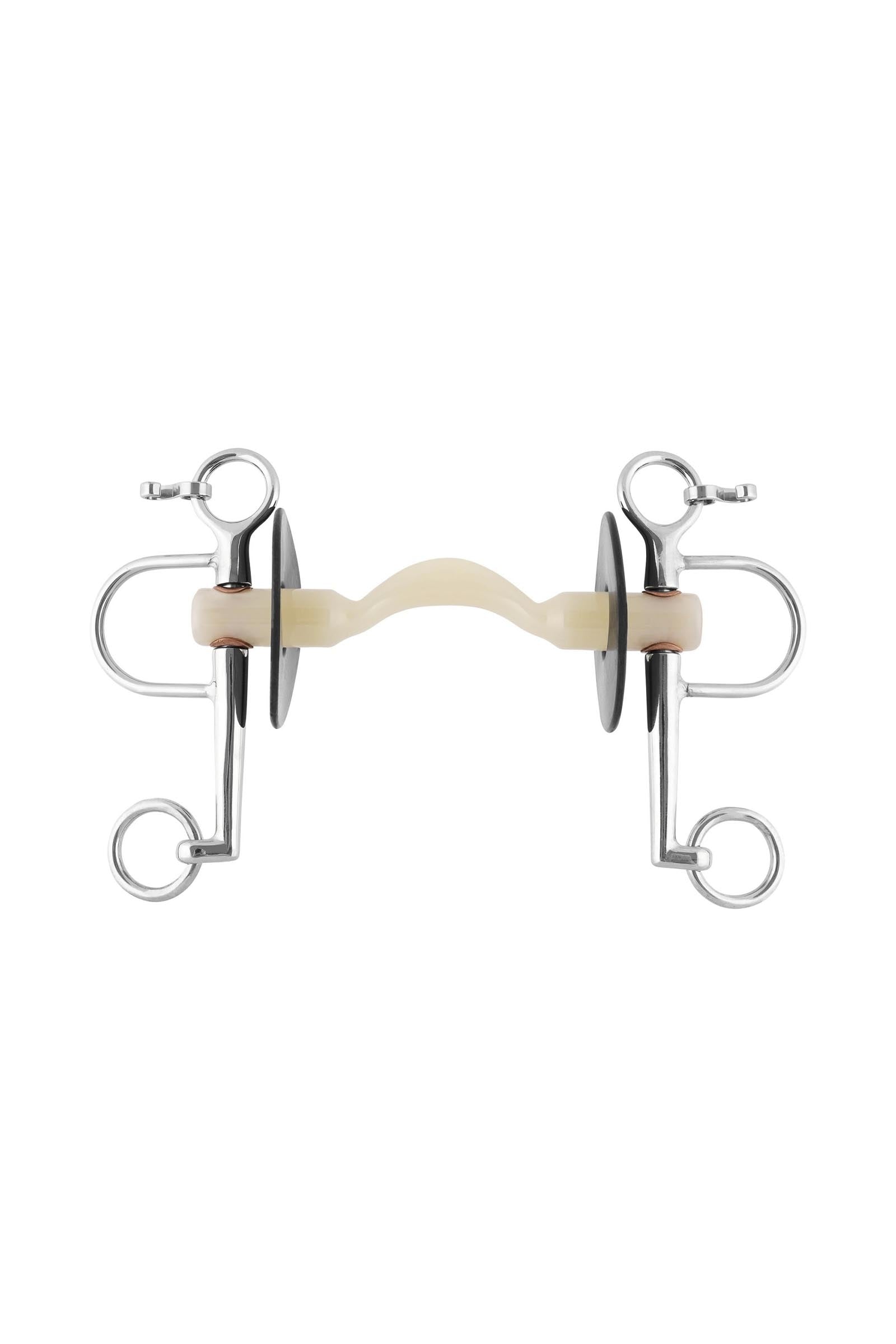 Sprenger Nathe pelham, 20 mm, zachte stang met tongboog, korte scharen, thermoplast Bitten