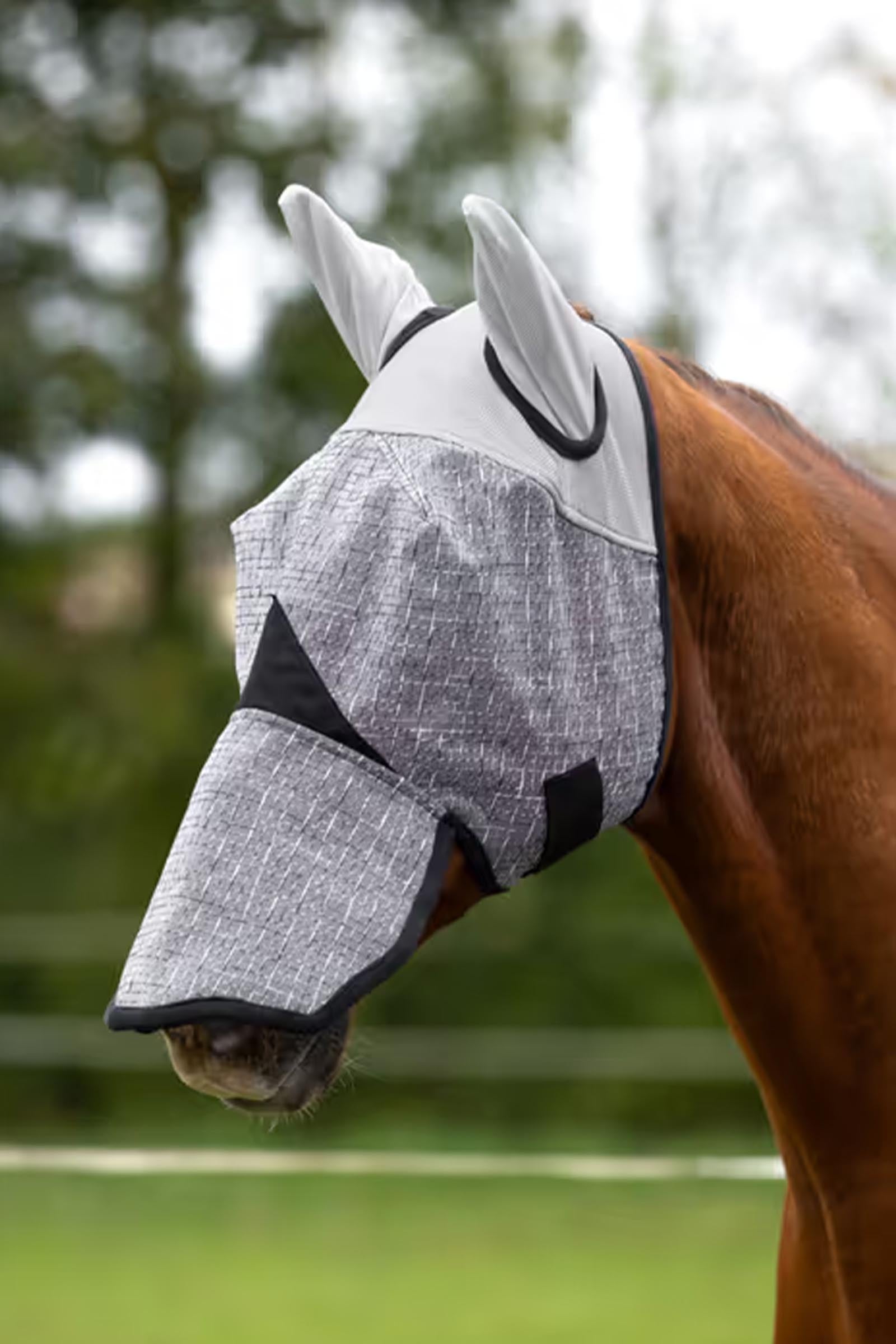 Covalliero Insect Mask With Ears, Nostril Cover & UV Filter Antifly Protection for Horses
