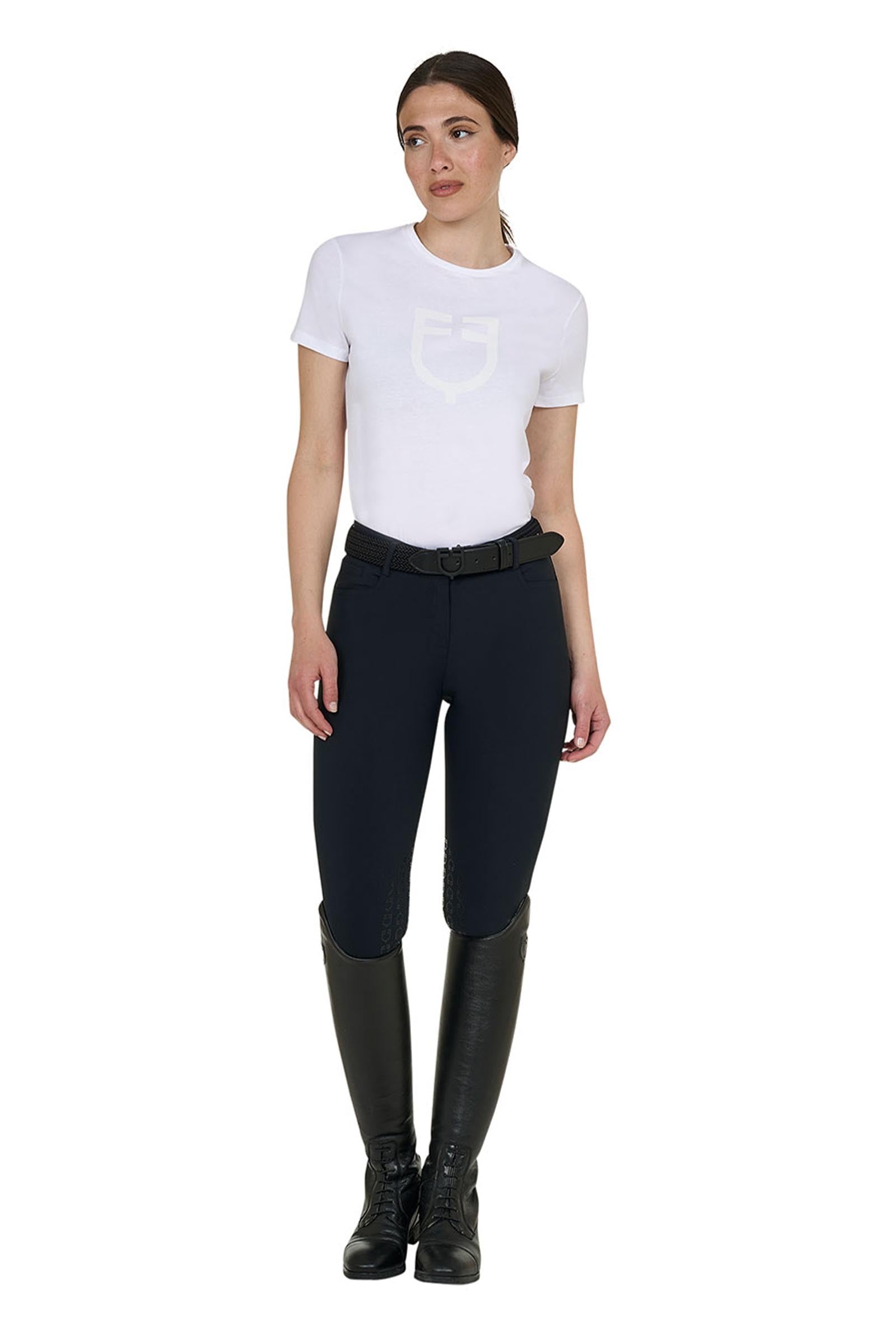 Equestro SS2026 Women's Glossy Logo Cotton T-Shirt Women’s Riding Clothing