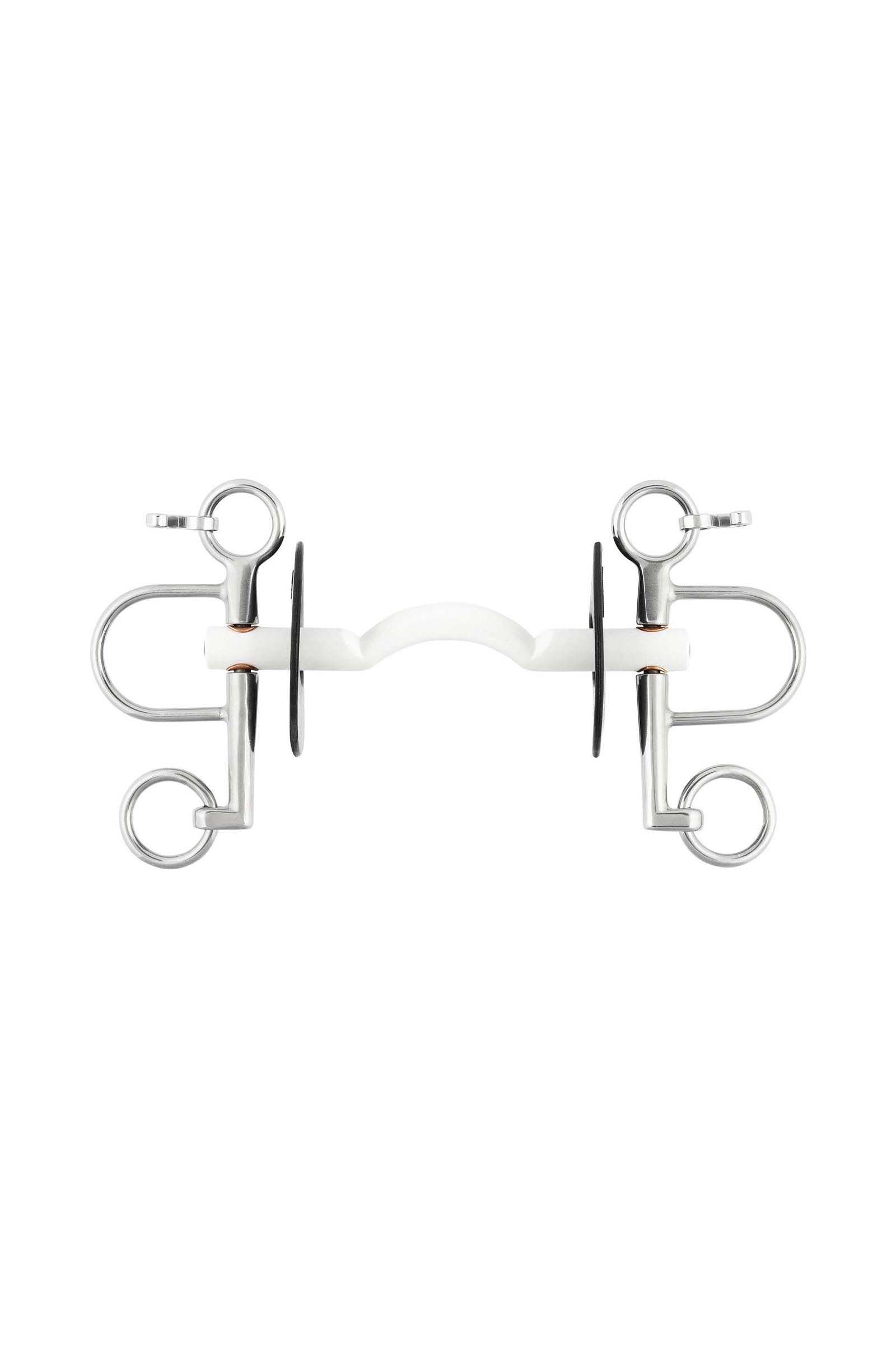 Sprenger Nathe pelham, zachte stang met tongboog, 15 mm, korte scharen, thermoplast Bitten