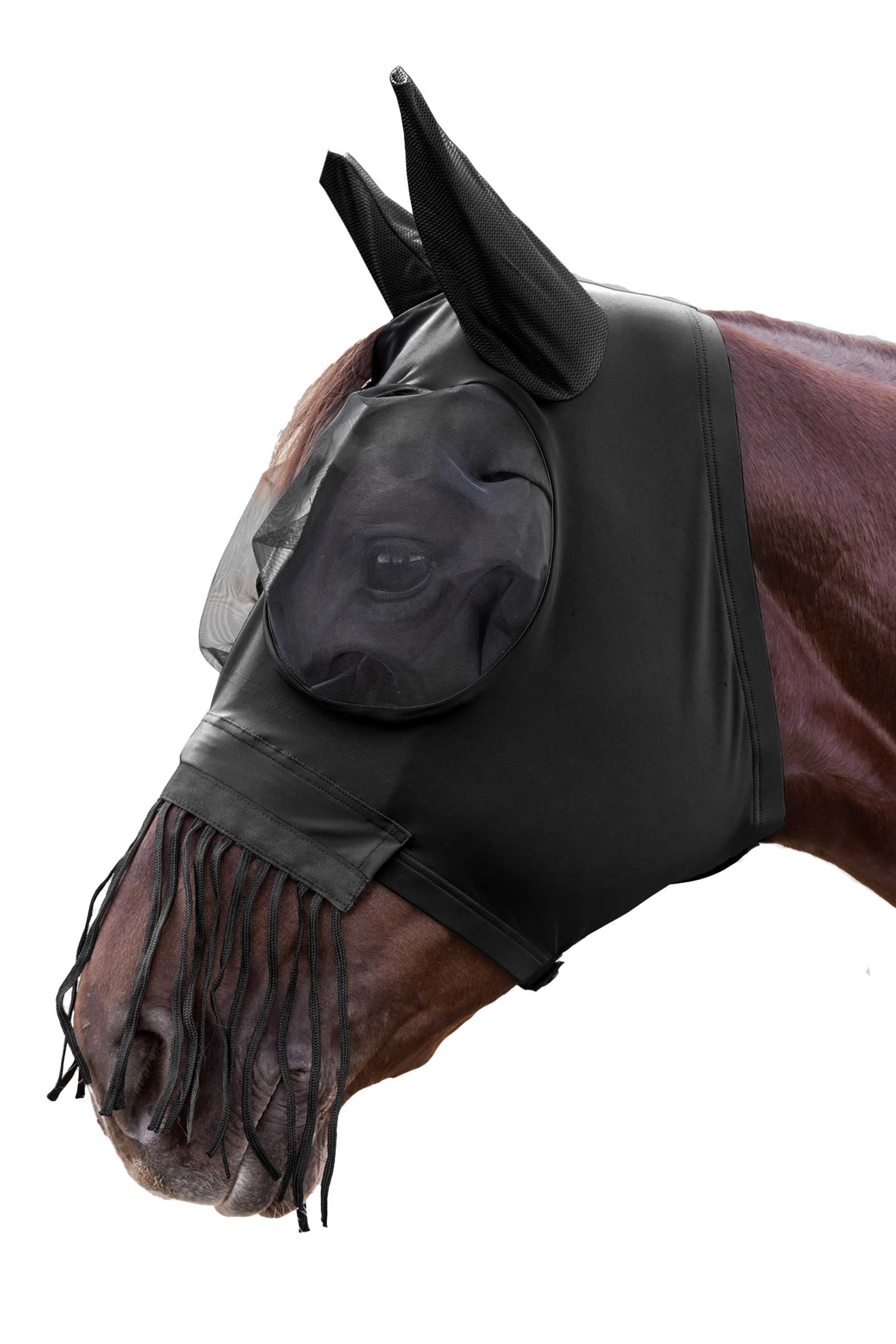 Waldhausen Puck vliegenmasker met rits, neusfranjes en UV-bescherming Vliegenbescherming