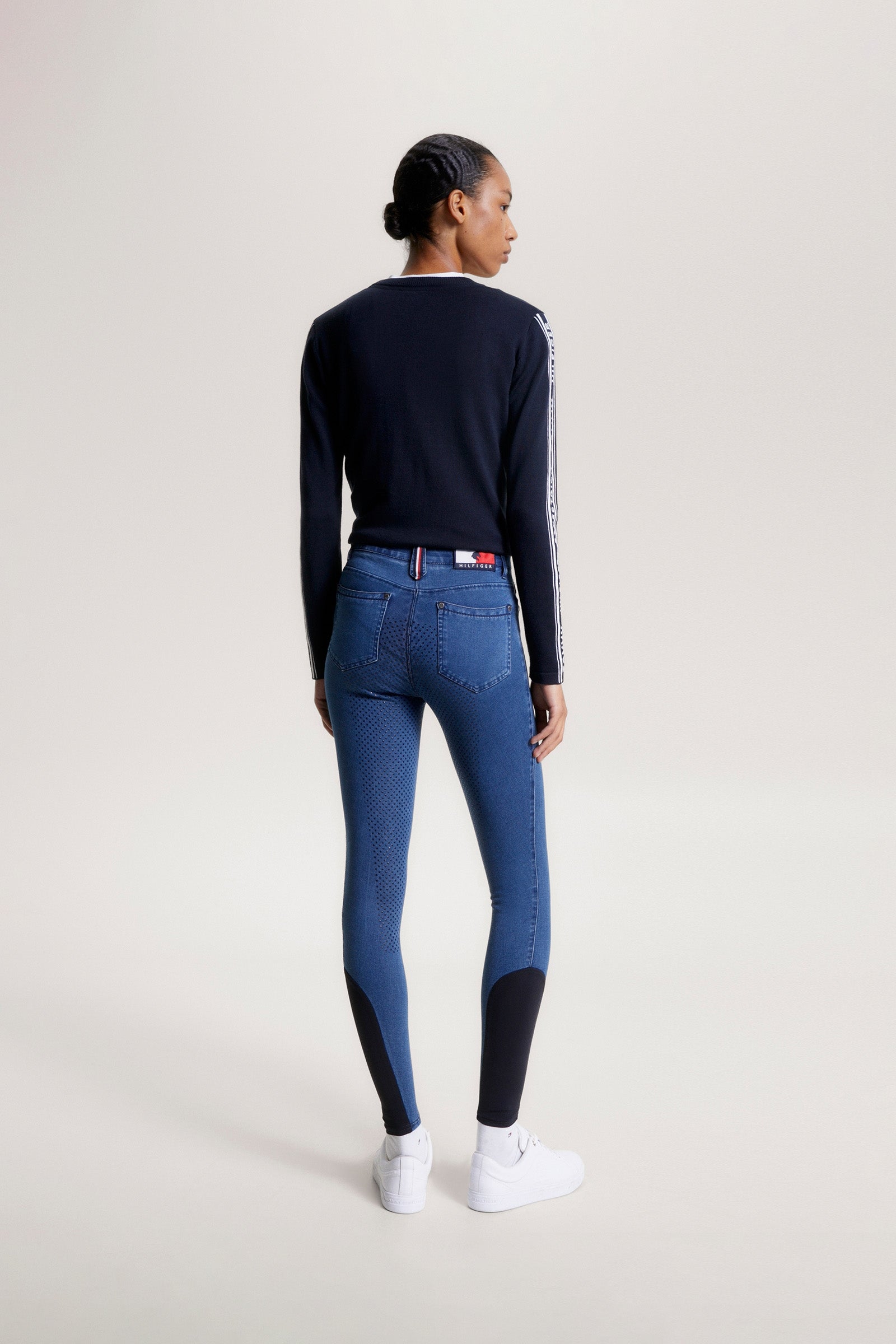 Tommy Hilfiger Equestrian Queens Denim Volledige Grip Rijbroek Womens Breeches