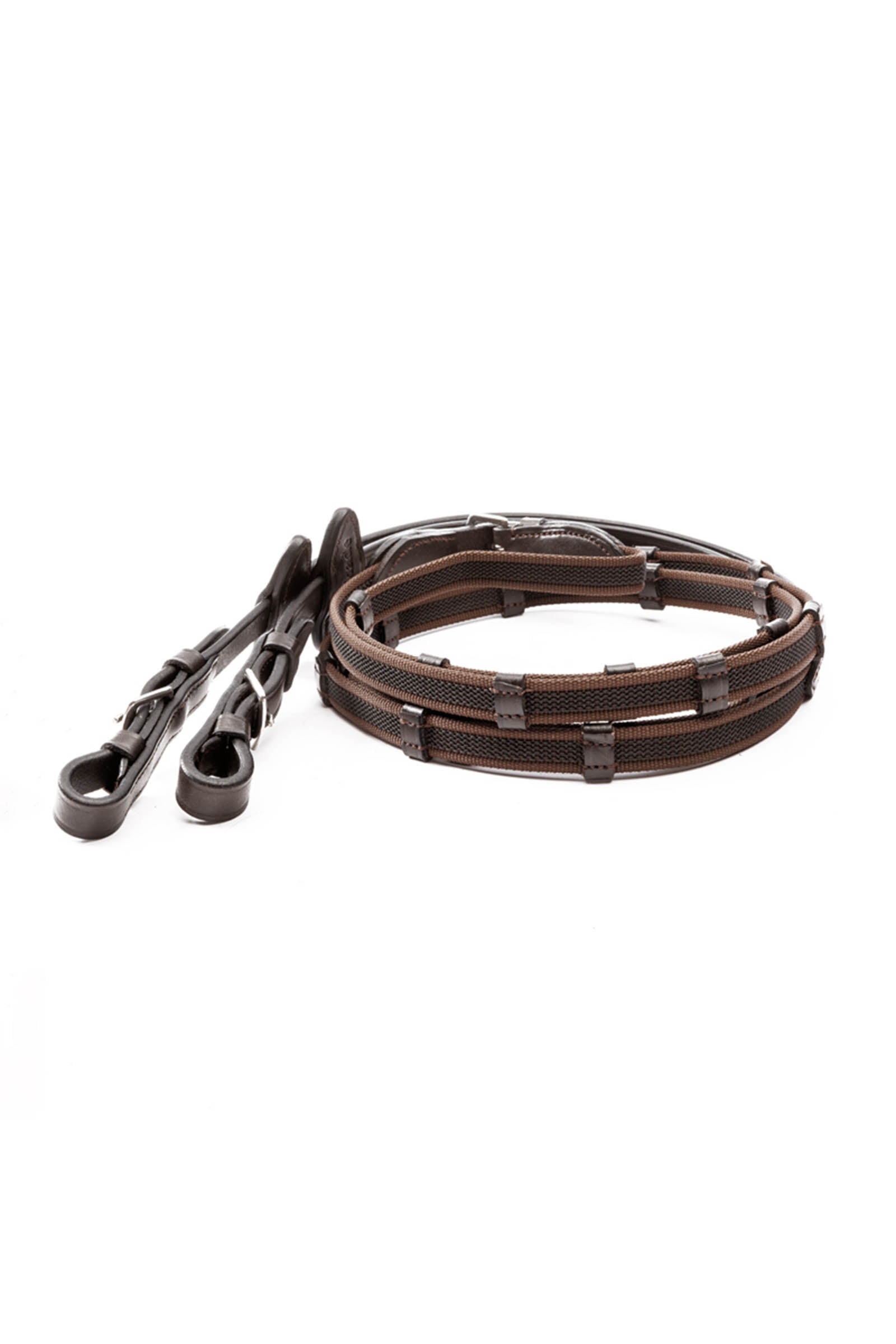 Kavalkade Double Ridge Rubberised Reins With 10 Stops, 16 mm Hoofdstellen & Teugels
